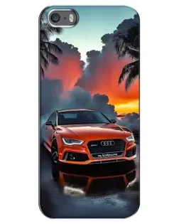 Чохол для iPhone 5 / 5s / SE з картинкою «Audi — захід сонця»