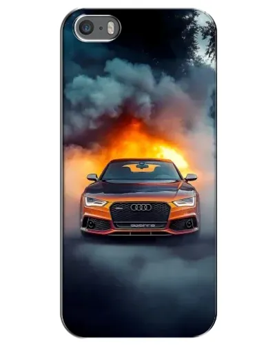 Чохол для iPhone 5 / 5s / SE з картинкою «Audi у вогняному диму»