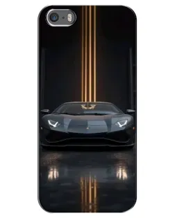 Чохол для iPhone 5 / 5s / SE з картинкою «Lamborghini золоті лінії»
