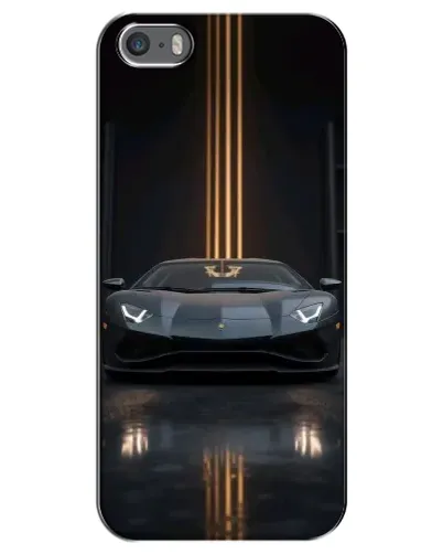 Чехол для iPhone 5 / 5s / SE с картинкой «Lamborghini золотые линии»