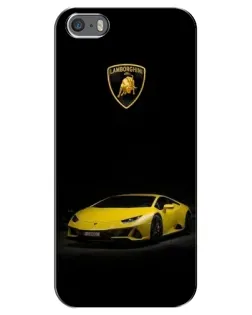 Чехол для iPhone 5 / 5s / SE с картинкой «Lamborghini желтый акцент»