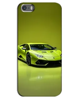 Чехол для iPhone 5 / 5s / SE с картинкой «Салатовый Lamborghini Huracan»