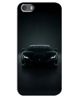 Чехол для iPhone 5 / 5s / SE с картинкой «Черный Lamborghini Aventador»