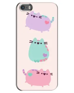 Чохол для iPhone 5 / 5s / SE з картинкою «Pusheen тріо»