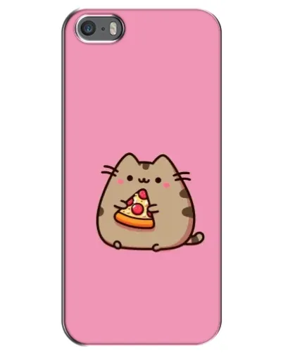 Чехол для iPhone 5 / 5s / SE с картинкой «Пушин с пиццей»
