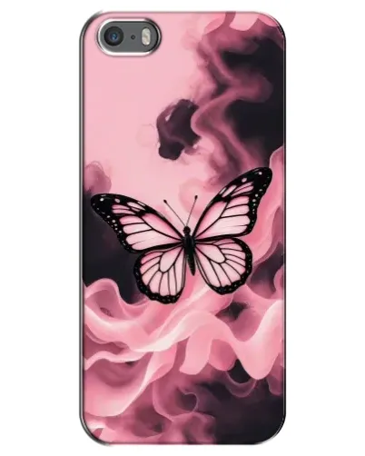 Чехол для iPhone 5 / 5s / SE с картинкой «Бабочка в дыму»