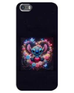 Чохол для iPhone 5 / 5s / SE з картинкою «Stitch у квітах»