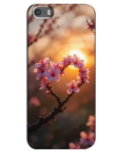 Чохол для iPhone 5 / 5s / SE з картинкою «Рожевий цвіт сердечко на тлі заходу» Чохол для iPhone 5 / 5s / SE з картинкою «Рожевий цвіт сердечко на тлі заходу»