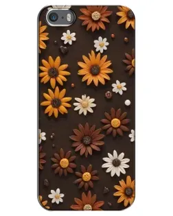Чохол для iPhone 5 / 5s / SE з картинкою «Візерунок з маленьких соняшників»