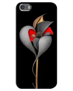 Чохол для iPhone 5 / 5s / SE з картинкою «Срібна фантазійна квітка»