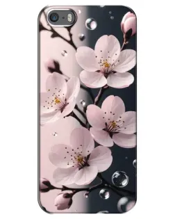 Чохол для iPhone 5 / 5s / SE з картинкою «Ніжня сакура та краплі»
