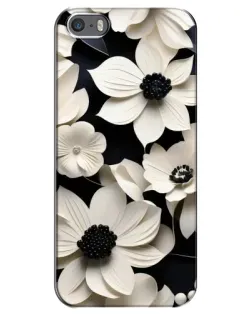 Чохол для iPhone 5 / 5s / SE з картинкою «Об'ємні білі квіти»