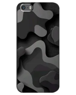 Чохол для iPhone 5 / 5s / SE з картинкою «Темний абстрактний камуфляж»