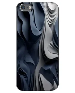 Чохол для iPhone 5 / 5s / SE з картинкою «Об'ємні сині складки»
