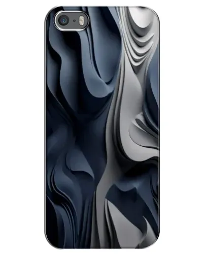 Чехол для iPhone 5 / 5s / SE с картинкой «Объемные синие складки»