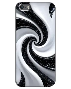 Чохол для iPhone 5 / 5s / SE з картинкою «Чорно-біла спіраль»