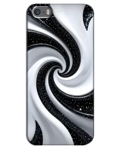 Чехол для iPhone 5 / 5s / SE с картинкой «Черно-белая спираль»