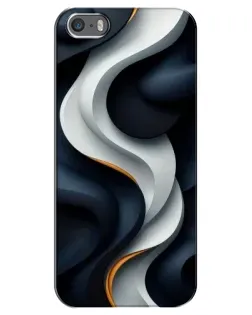 Чохол для iPhone 5 / 5s / SE з картинкою «Об'ємні чорно-білі стрічки»