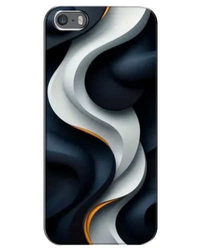 Чехол для iPhone 5 / 5s / SE с картинкой «Объемные черно-белые ленты»