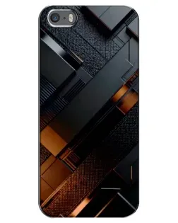Чехол для iPhone 5 / 5s / SE с картинкой «Черные геометрические блоки»