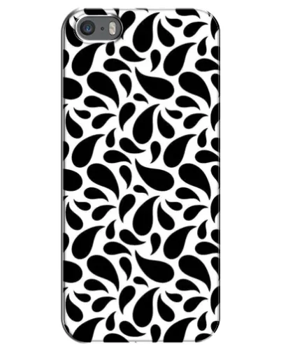 Чехол для iPhone 5 / 5s / SE с картинкой «Контрастные черные капли»