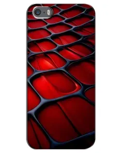 Чехол для iPhone 5 / 5s / SE с картинкой «Красная глянцевая сетка»