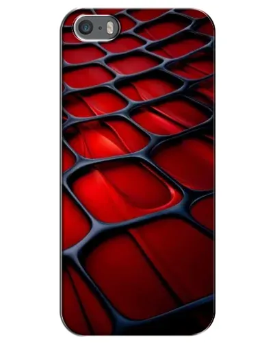 Чехол для iPhone 5 / 5s / SE с картинкой «Красная глянцевая сетка»