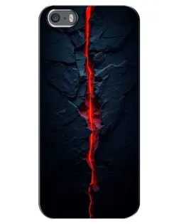Чехол для iPhone 5 / 5s / SE с картинкой «Kрасная лавовая трещина»