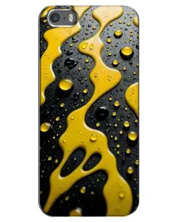 Чехол для iPhone 5 / 5s / SE с картинкой «Жидкое желтое золото»
