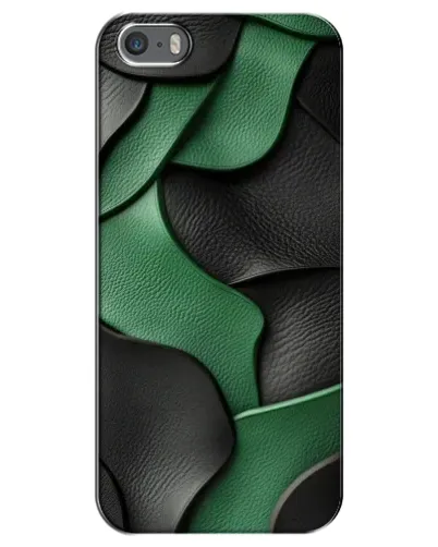 Чехол для iPhone 5 / 5s / SE с картинкой «Зеленые кожаные волны»