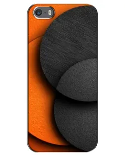 Чехол для iPhone 5 / 5s / SE с картинкой «Геометрия оранжевых кругов»