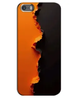 Чехол для iPhone 5 / 5s / SE с картинкой «Оранжевый разлом»