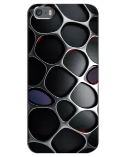 Чехол для iPhone 5 / 5s / SE с картинкой «Объемная темная решетка»