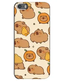 Чехол для iPhone 5 / 5s / SE с картинкой «Капибары с апельсинами» Чехол для iPhone 5 / 5s / SE с картинкой «Капибары с апельсинами»