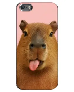 Чохол для iPhone 5 / 5s / SE з картинкою «Капібара з язиком» Чохол для iPhone 5 / 5s / SE з картинкою «Капібара з язиком»