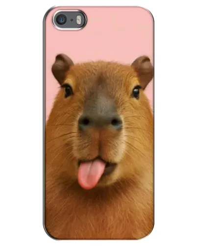 Чохол для iPhone 5 / 5s / SE з картинкою «Капібара з язиком»