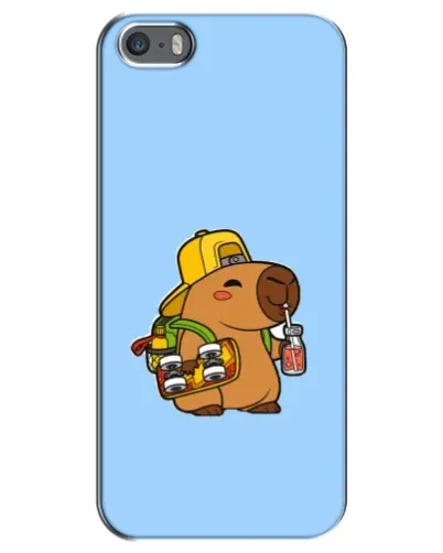 Чохол для iPhone 5 / 5s / SE з картинкою «Капібара на скейті»