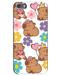 Чохол для iPhone 5 / 5s / SE з картинкою «Квітковий паттерн капібар» Чохол для iPhone 5 / 5s / SE з картинкою «Квітковий паттерн капібар»