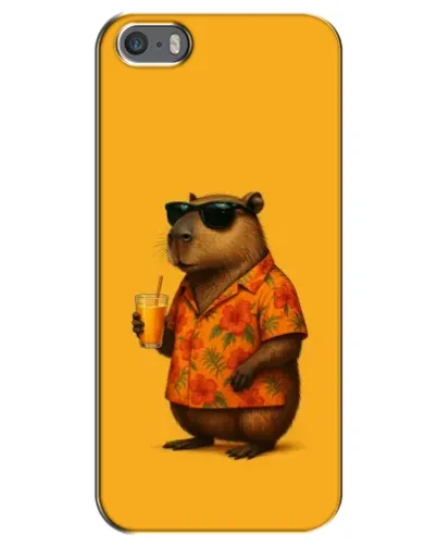 Чохол для iPhone 5 / 5s / SE з картинкою «Капібара на відпочинку»
