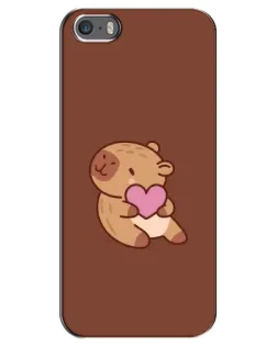 Чохол для iPhone 5 / 5s / SE з картинкою «Капібара з серцем» Чохол для iPhone 5 / 5s / SE з картинкою «Капібара з серцем»
