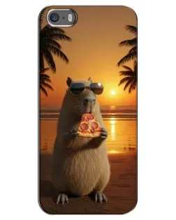 Чохол для iPhone 5 / 5s / SE з картинкою «Капібара з піцою» Чохол для iPhone 5 / 5s / SE з картинкою «Капібара з піцою»