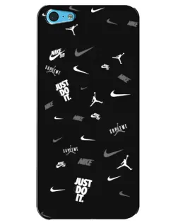 Чохол для iPhone 5c з картинкою «Nike Black Pattern»