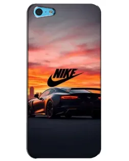 Чохол для iPhone 5c з картинкою «Nike та суперкар»