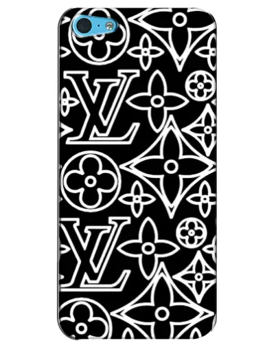 Чохол для iPhone 5c з картинкою «Чорно-білий візерунок LV»