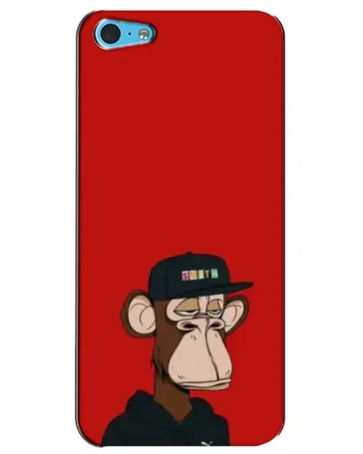 Чохол для iPhone 5c з картинкою «Bored Ape — червоний фон»