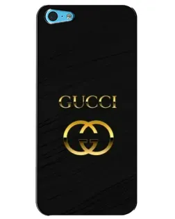 Чохол для iPhone 5c з картинкою «Золотий логотип Gucci»