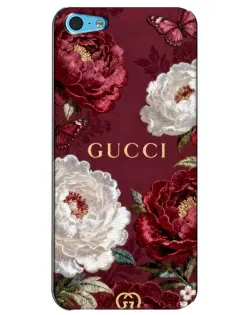 Чохол для iPhone 5c з картинкою «Gucci — бордові троянди»