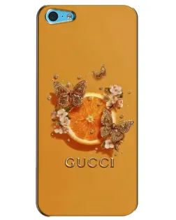 Чохол для iPhone 5c з картинкою «Gucci — золоті метелики»