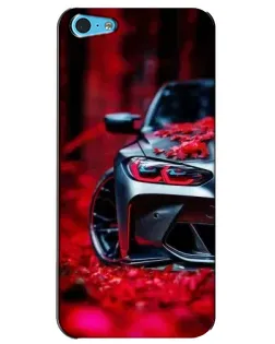 Чохол для iPhone 5c з картинкою «Спортивна BMW та квіти»
