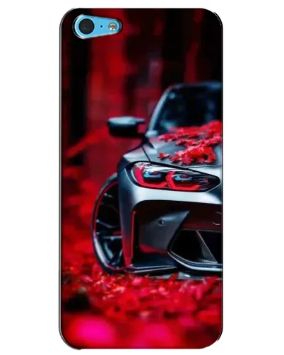 Чохол для iPhone 5c з картинкою «Спортивна BMW та квіти»